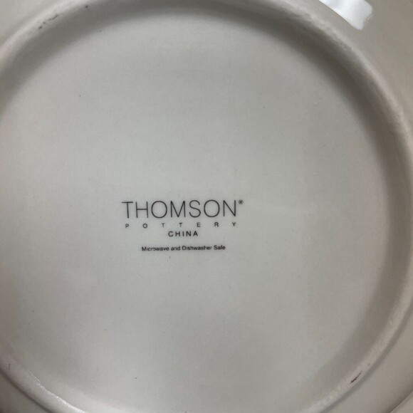 Thomson Pottery Salad Plates Snowman Blue White 7 5/8" Snow Lot of 3 - Picture 3 of 5